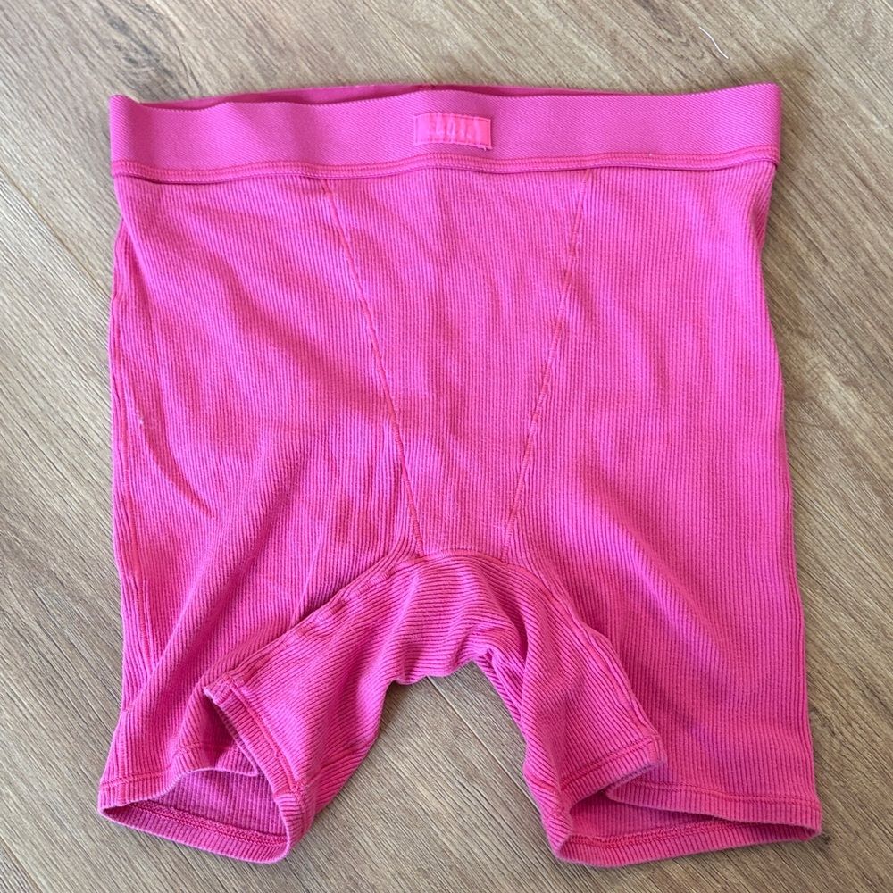 SKIMS Hot Pink Ribbed Boxers